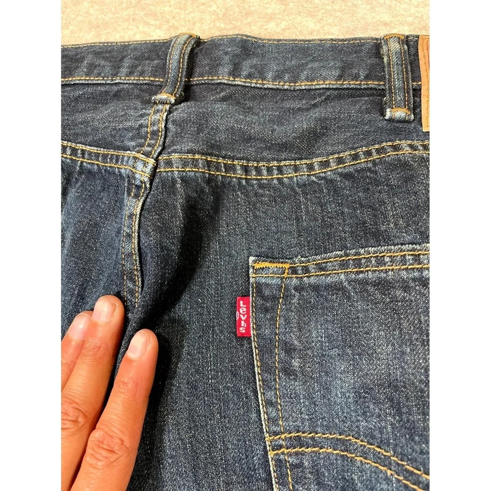 Levis 501 Original Fit Jeans Mens 38x34 Blue Denim Cotton Dark Wash Straight Leg